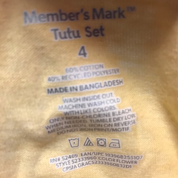 NWT Members Mark 2 Piece Mix And Match Tutu Set Girls Size 4. - Picture 6 of 6